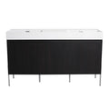 Freestanding Bathroom Vanity With Resin Sink And Storage Cabinet