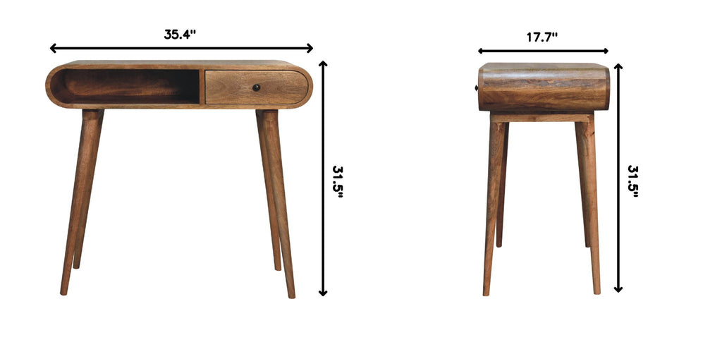 Writing Desk, Curved - Chestnut