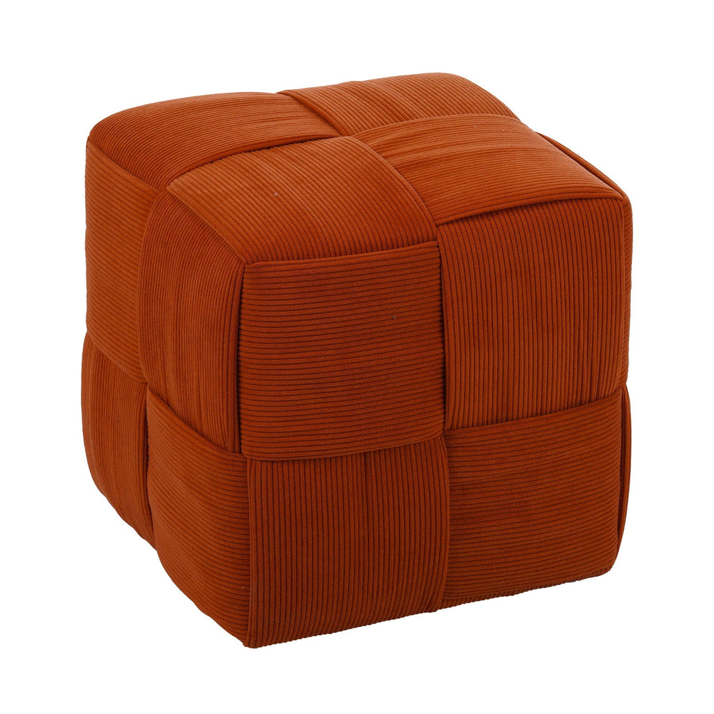Modern Ottoman Foot Rest With Woven Design