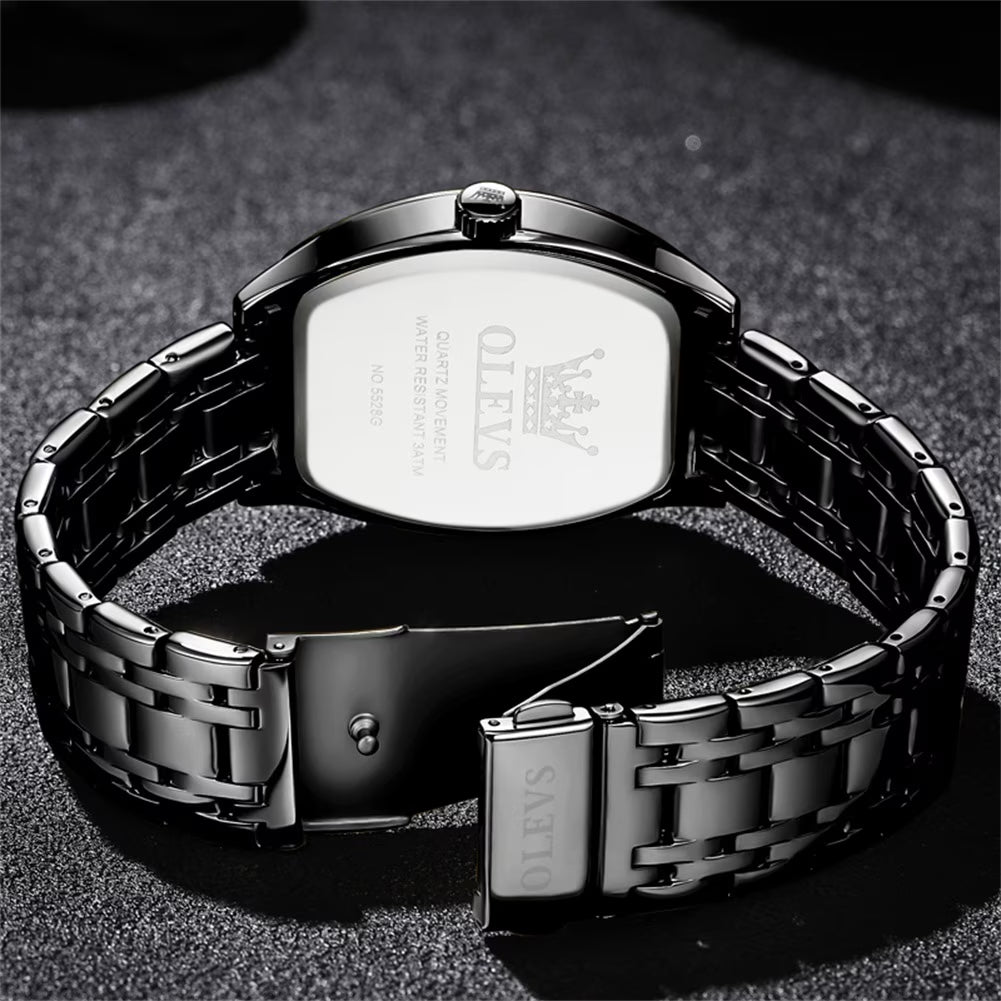 Mens Watches Square Business Dress Diamond Analog Quartz Date Luxury Watches for Men Dress Casual Stainless Steel Waterproof Luminous Mens Wrist Watches Gifts Reloj Para Hombre Gold/Black Dial