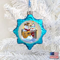 Guitar Snowman Mercury Glass Ornament by D. Gelsinger - Christmas Santa Snowman Decor - 778103-1531
