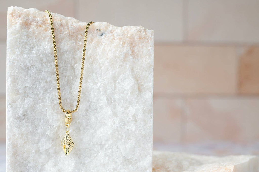 Conch Shell Charm, Gold. Bag Charm