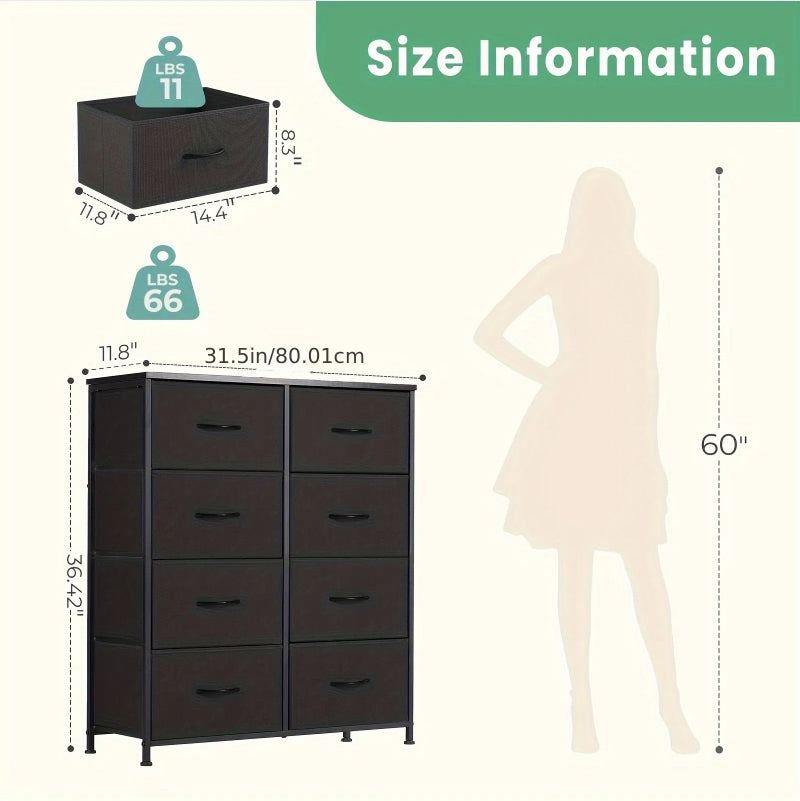 Dresser for Bedroom with 8 Drawers Tall Dresser