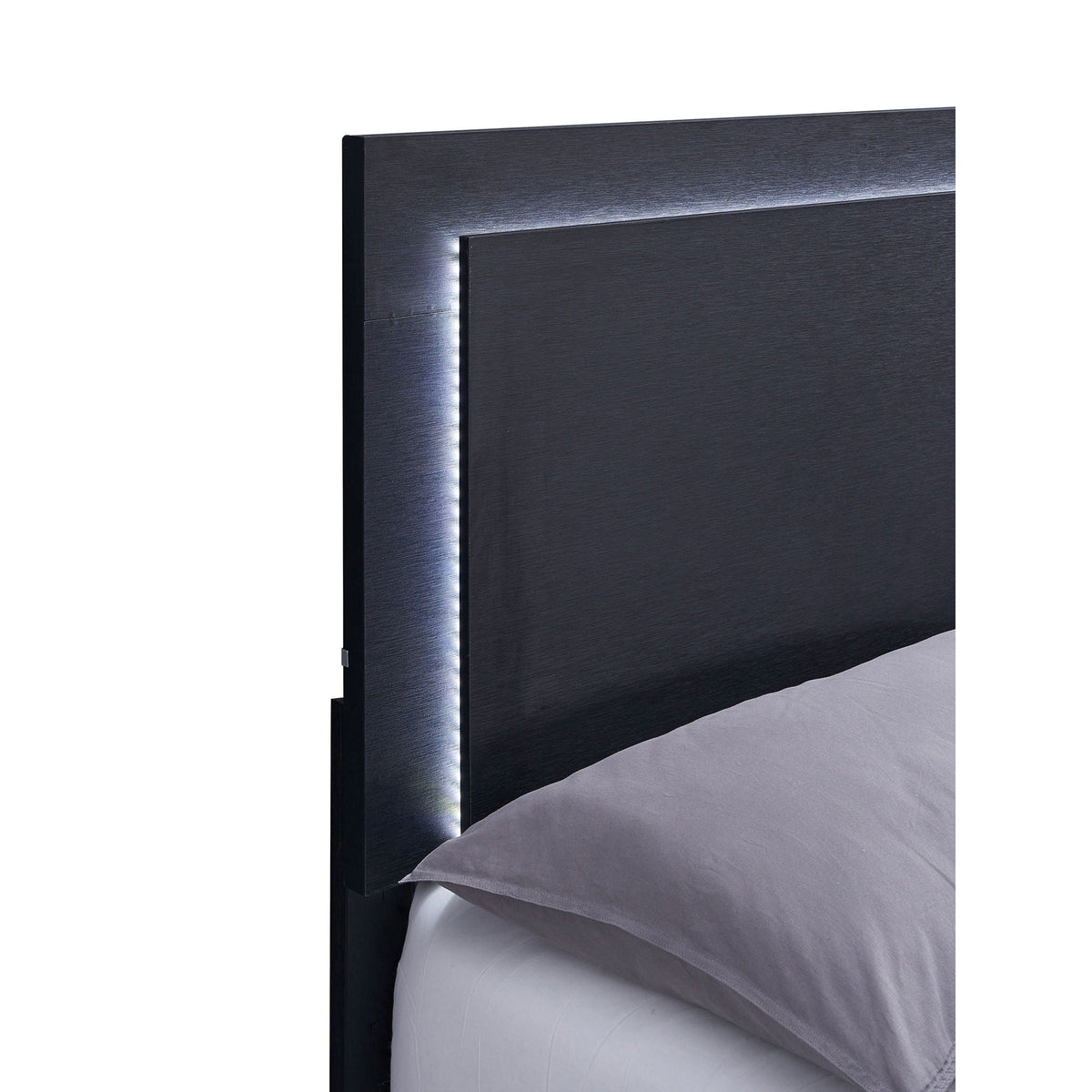 Medici - Eastern King LED Headboard Bed - Black