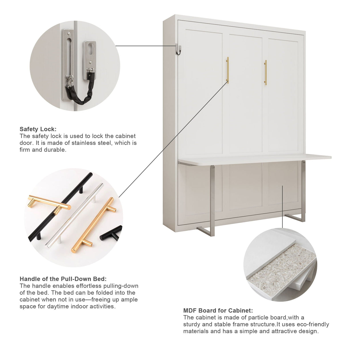 Folding Vertical Murphy Wall Bed