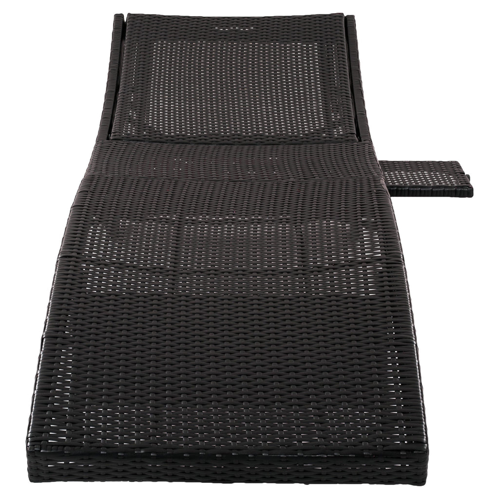 K&K 80'' Patio Wicker Chaise Lounge Chairs Set of 2