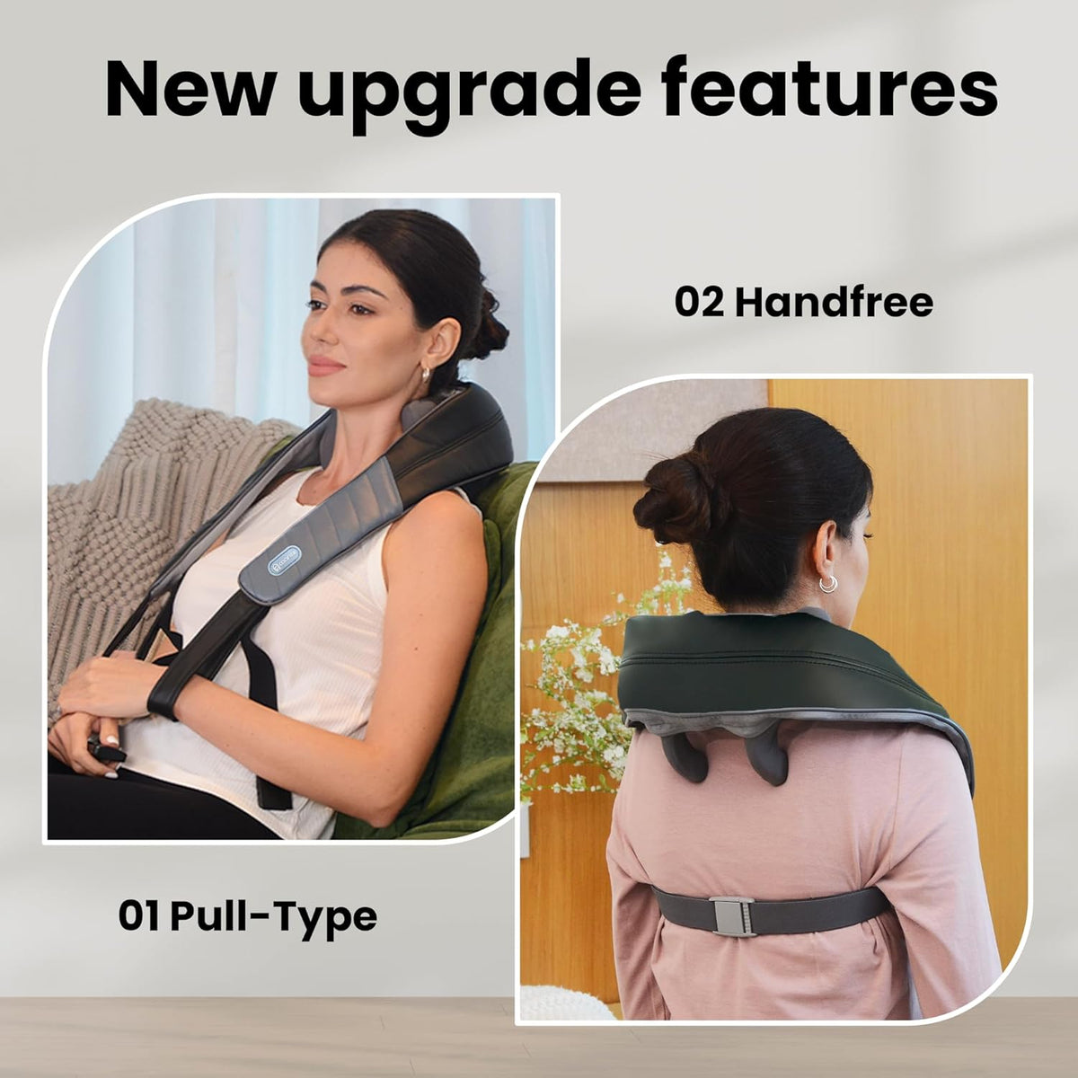 Father Day Gifts for Men, 4D Neck and Shoulder Massager with Heat, Cordless Shiatsu Back and Neck Massager for Pain Relief, Hands-Free Massage Pillow with Carry Bag