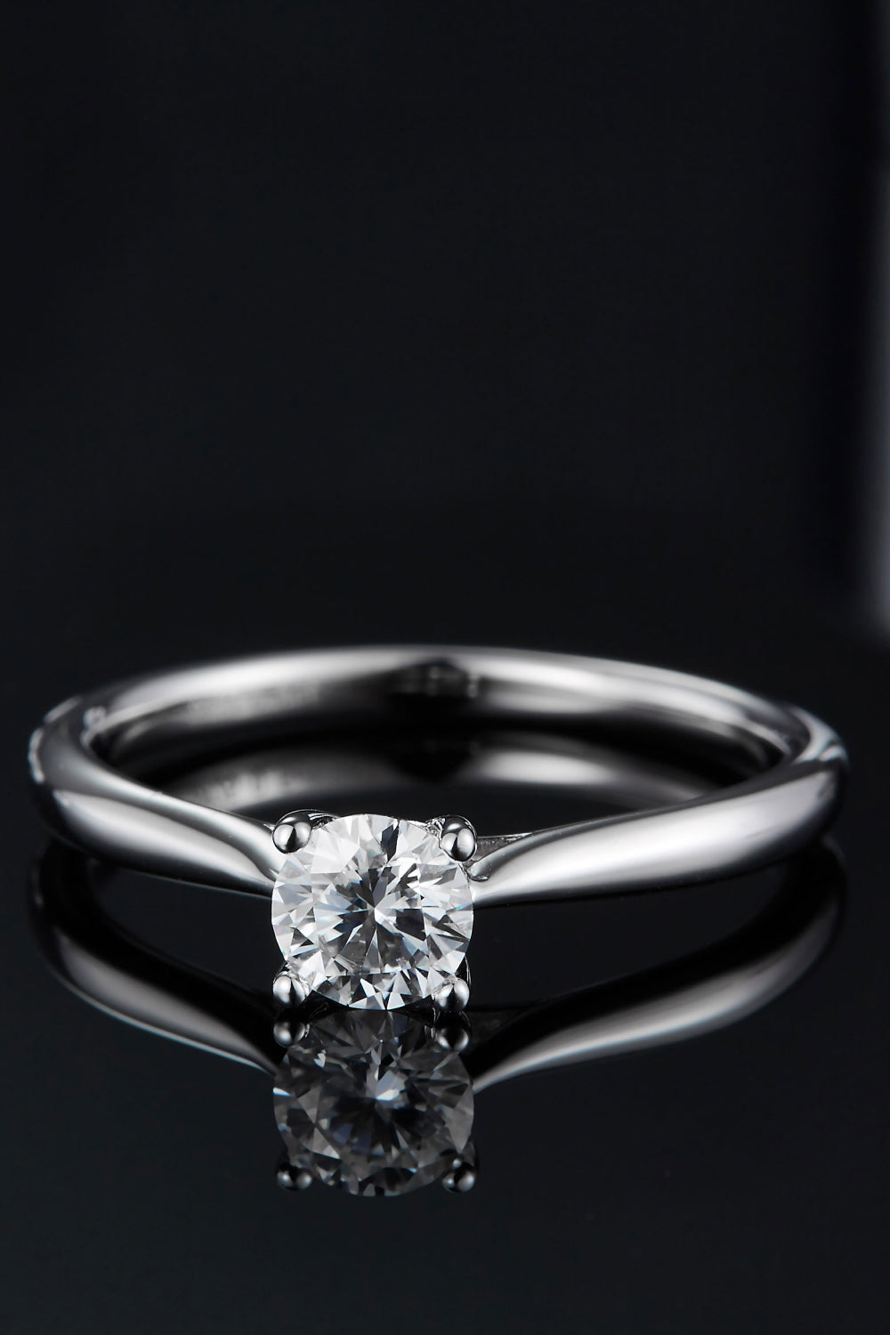 Sparkala™ Platinum Over Pure Sterling Silver Solitaire Ring