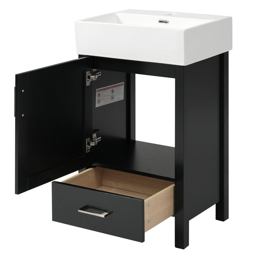 Bathroom Vanity With Sink, Frame And Drawer
