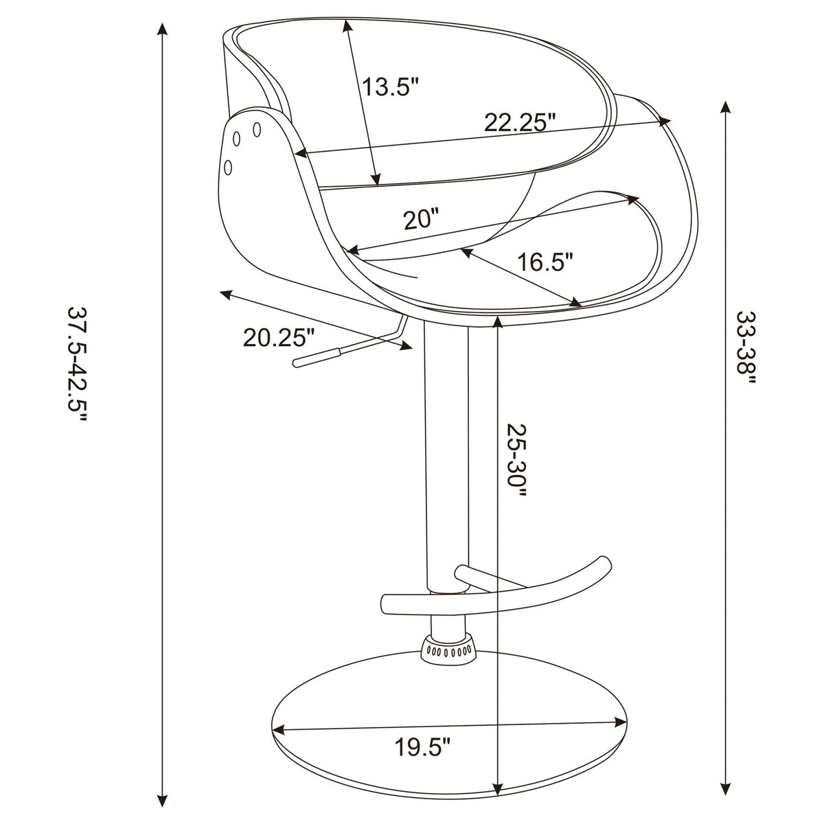 Ergonomic Adjustable Bar Stool