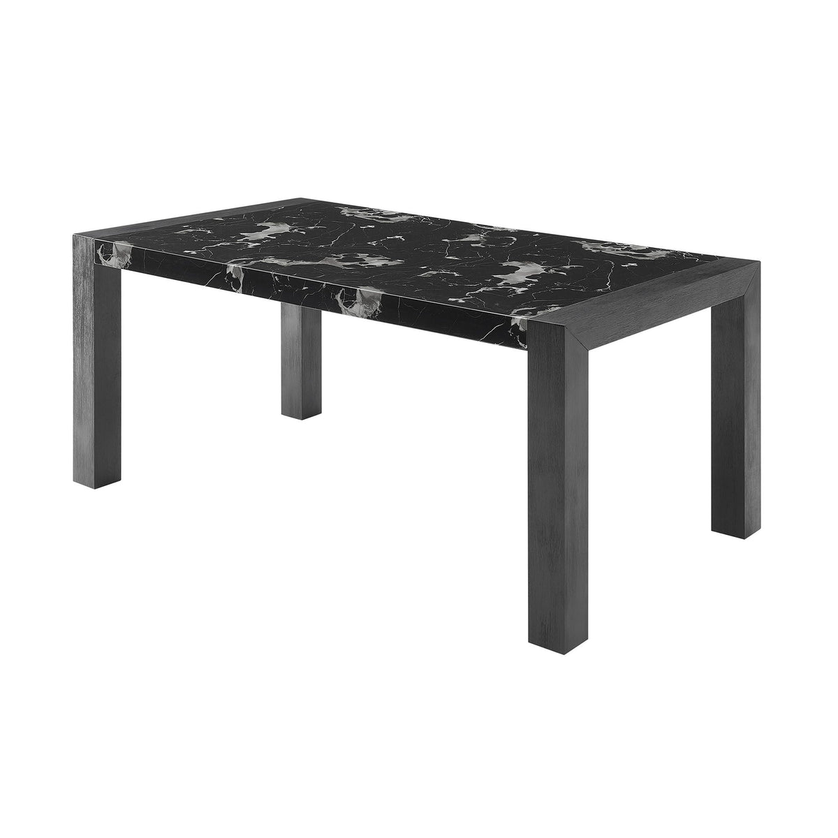 Dining Table And 4 Padded Chairs - Black