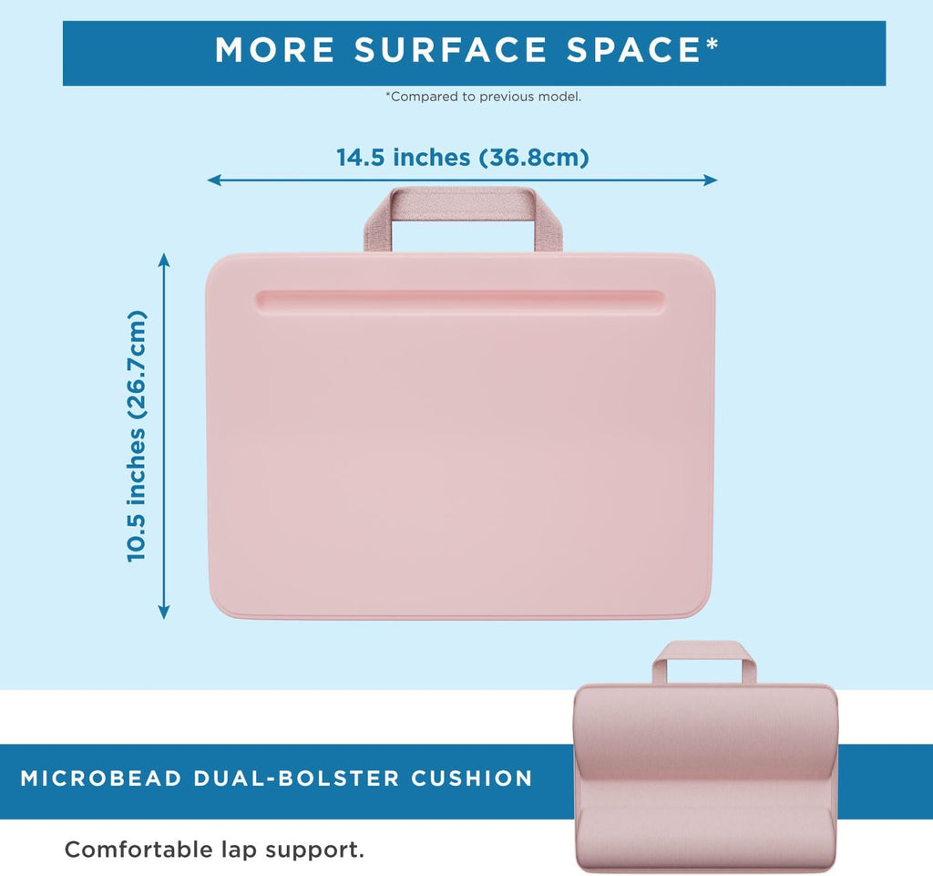 Compact Lap Desk – Fits up to 14″ Laptops – Rose Quartz – Style No.