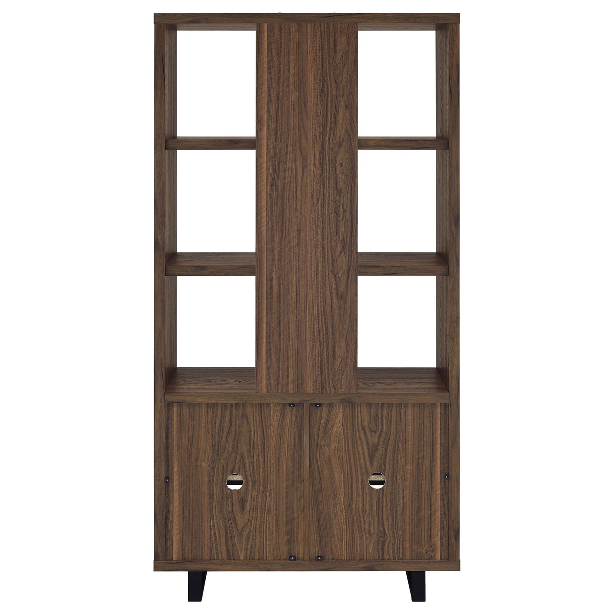 Rodger - 3 Shelf Cabinet Bookcase - Walnut