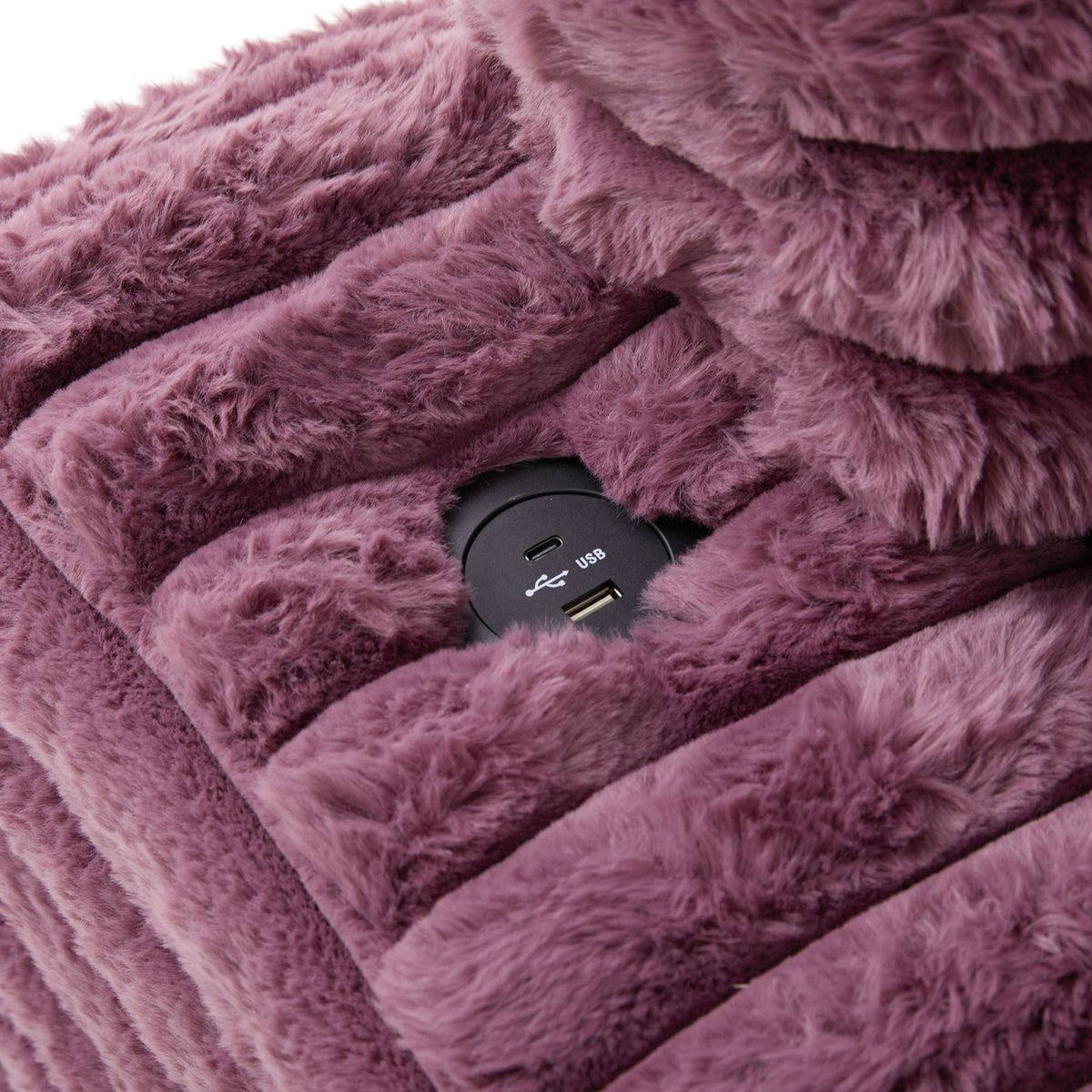 Oversized Double Chaise Lounge Sofa Bed With USB Ports And Cup Holders