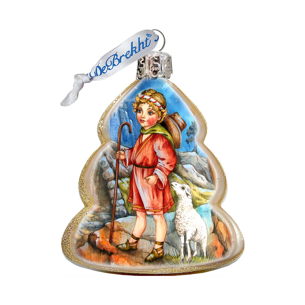 Shepherd Boy Mercury Glass Ornament by G. DeBrekht - Nativity Holiday Decor - 773034