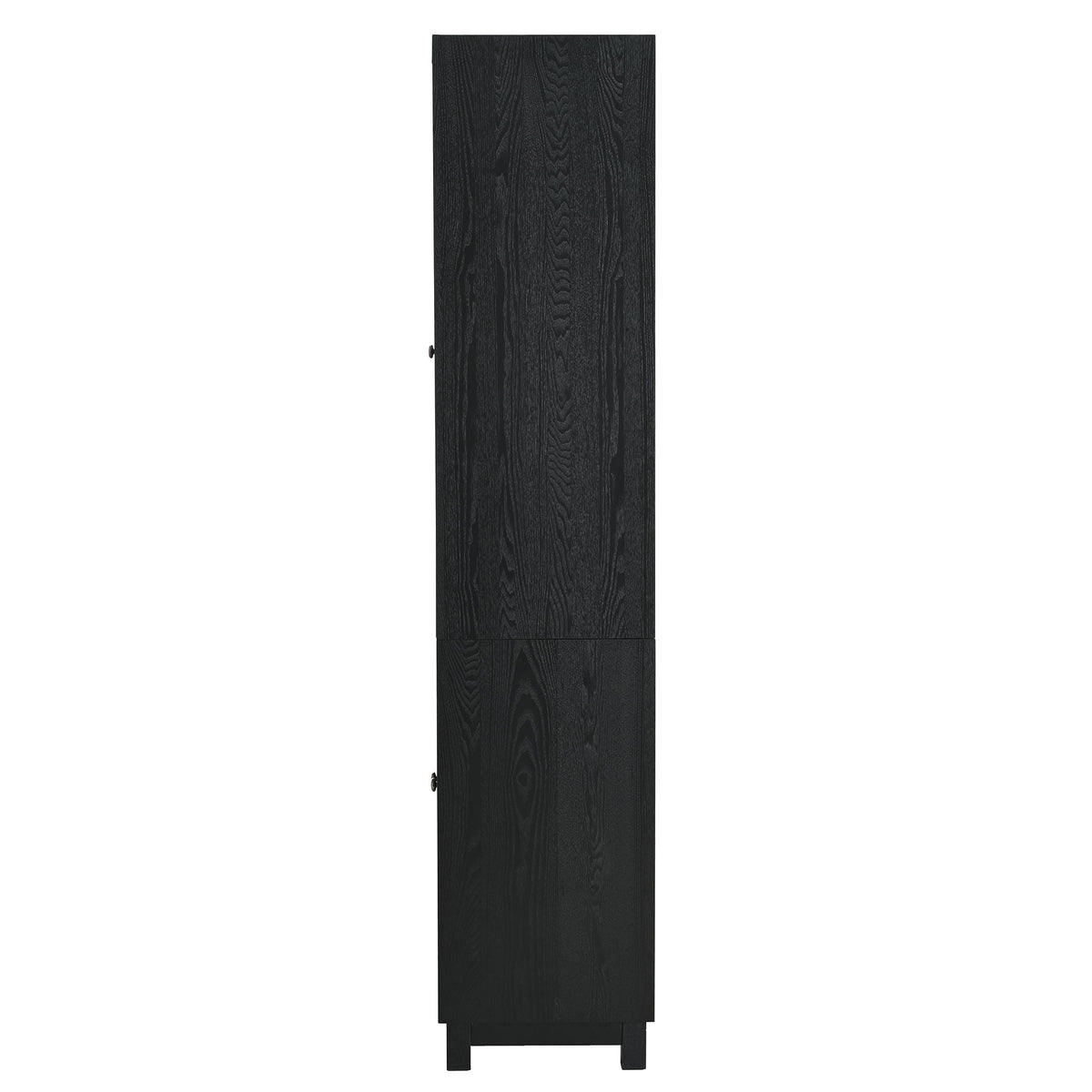 Mid Century Modern Style Tall Display Cabinet With Glass Doors For Collectibles - Black
