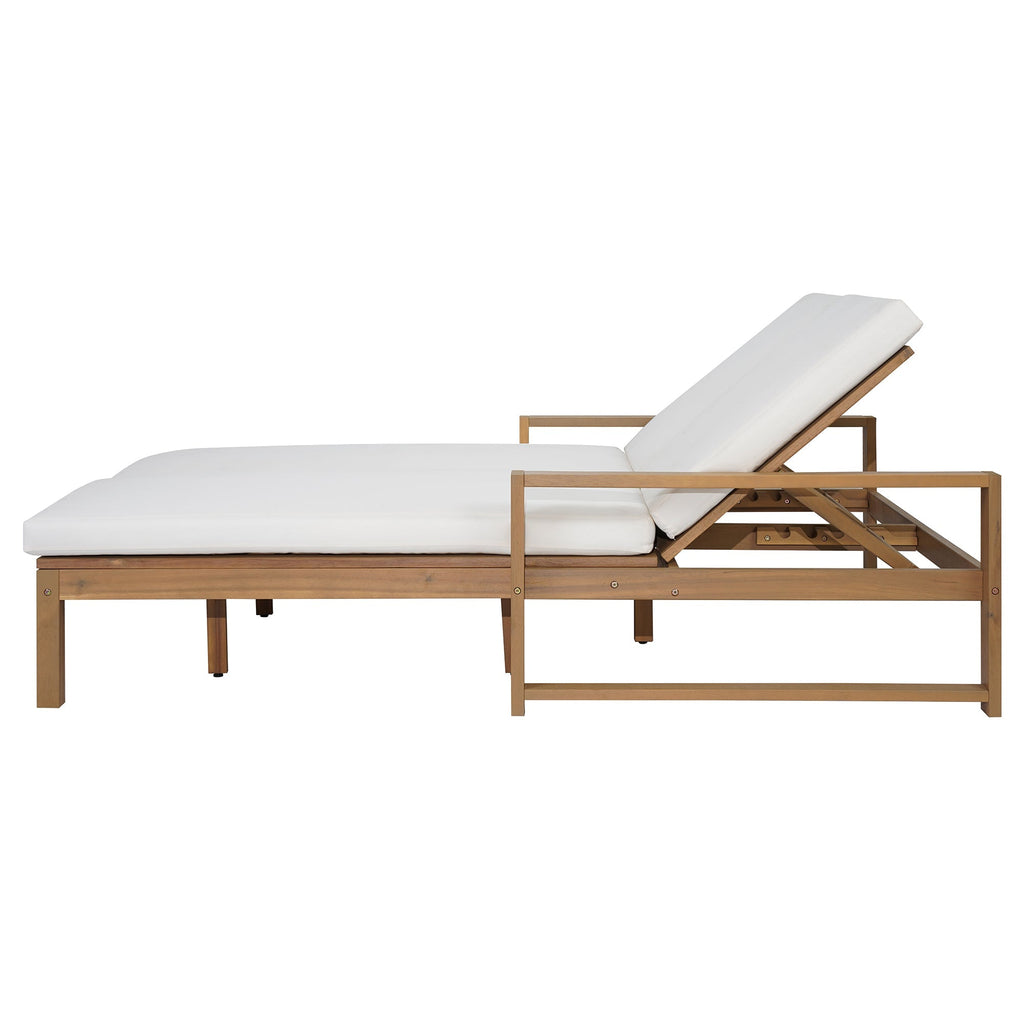TREXM Outdoor Double Lounge Chair with 5-Position Adjustable Backrest