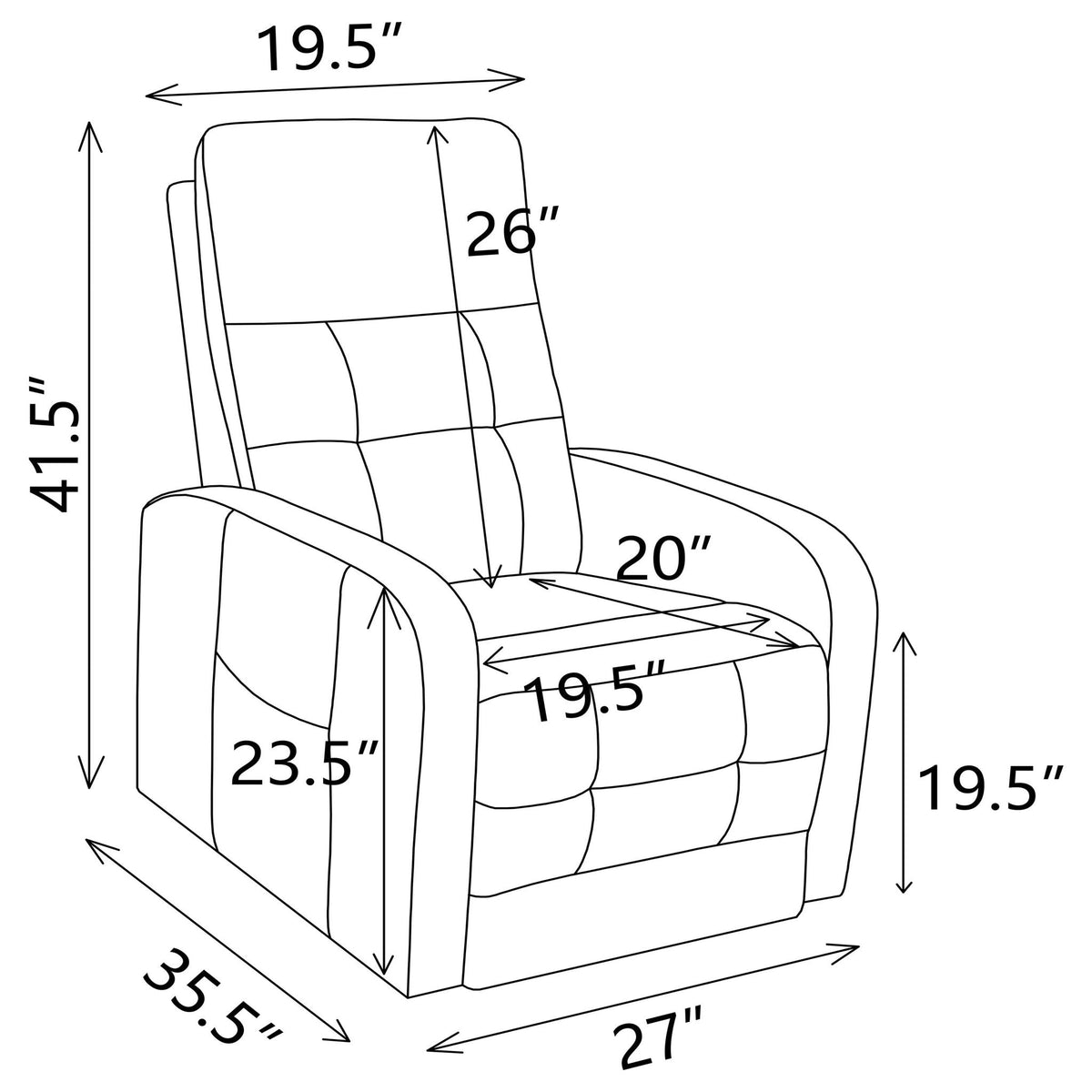 Lyle - Upholstered Power Massage Chair With Heat And Remote Control - Charcoal