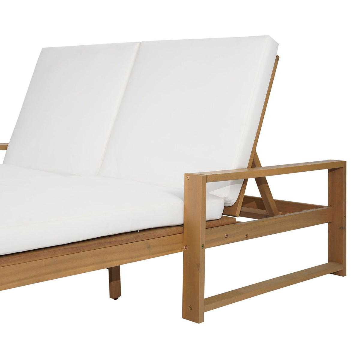 TREXM Outdoor Double Lounge Chair with 5-Position Adjustable Backrest