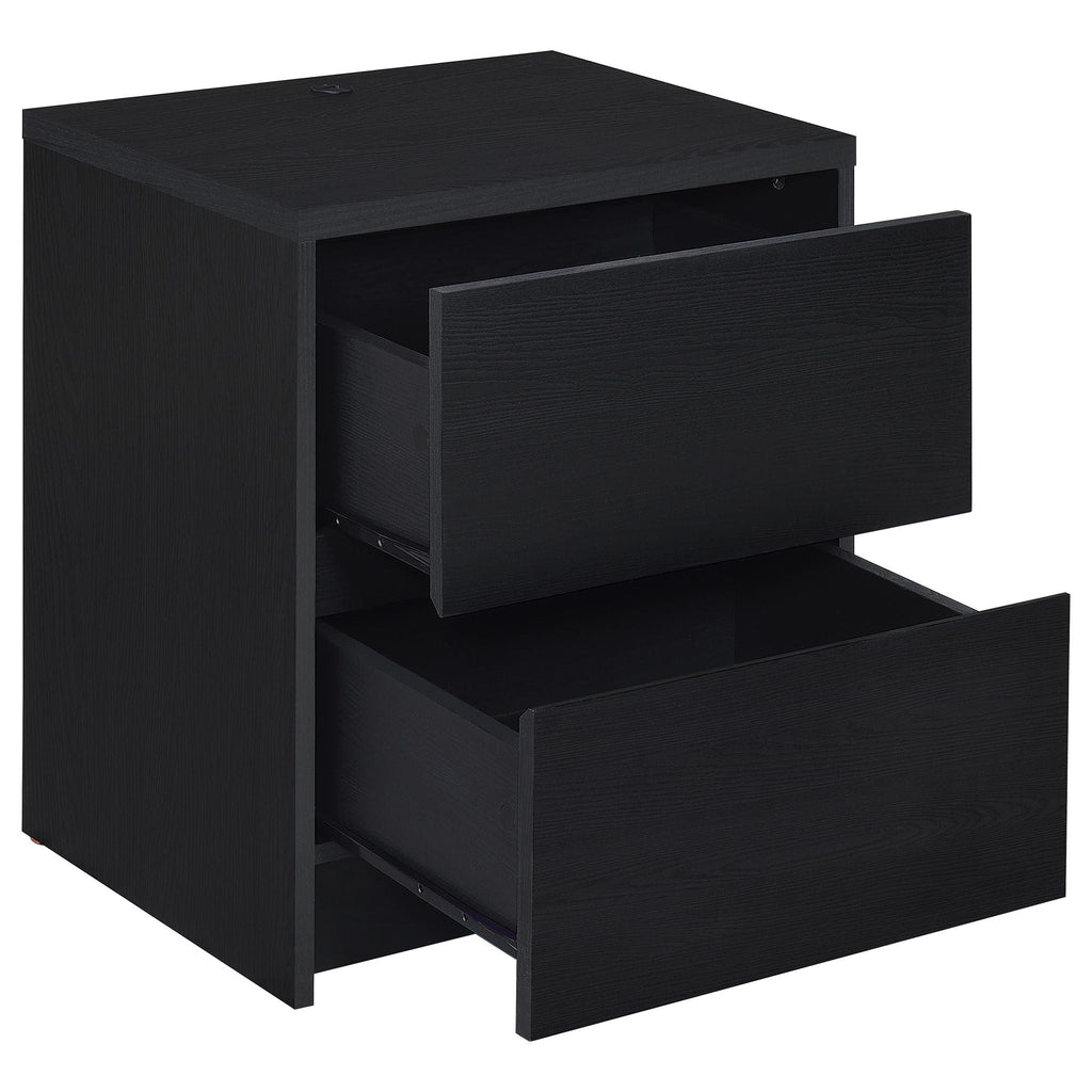 Geary - 2 Drawer Nightstand With LED Lights And USB Charging Ports