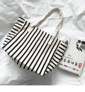Striped Canvas Bag For Women  Single-shoulder  Large Capacity  For Students