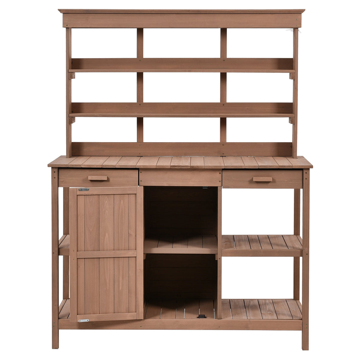 TOPMAX 66" Large Outdoor Farmhouse Wooden Potting Bench Table