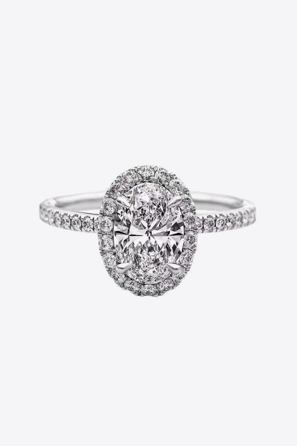 2 Carat Oval-Cut Sparkala™ Ring (Platinum Over Pure Sterling Silver)
