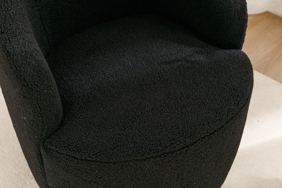 Teddy Fabric Swivel Accent Armchair Barrel Chair