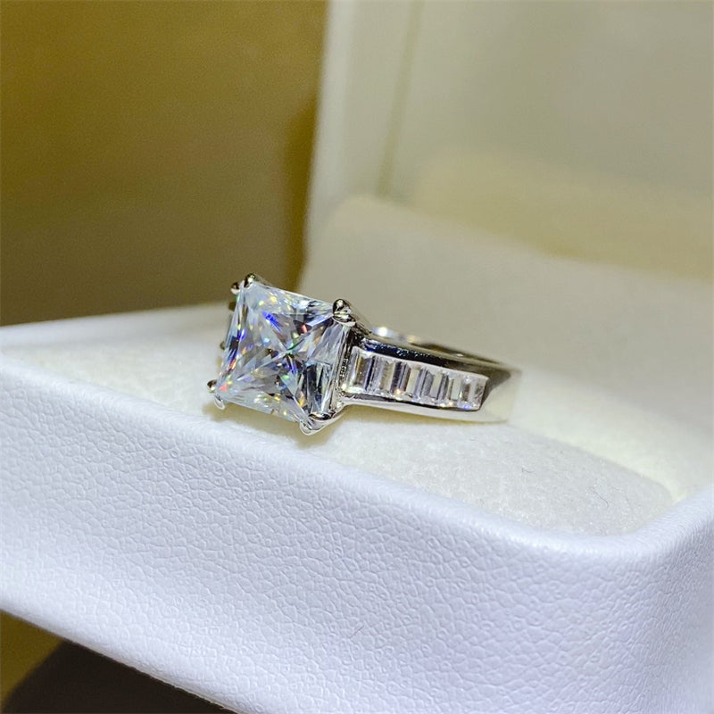 3 Carat Princess-Cut Sparkala™ Pure Sterling Silver Square Shape Ring