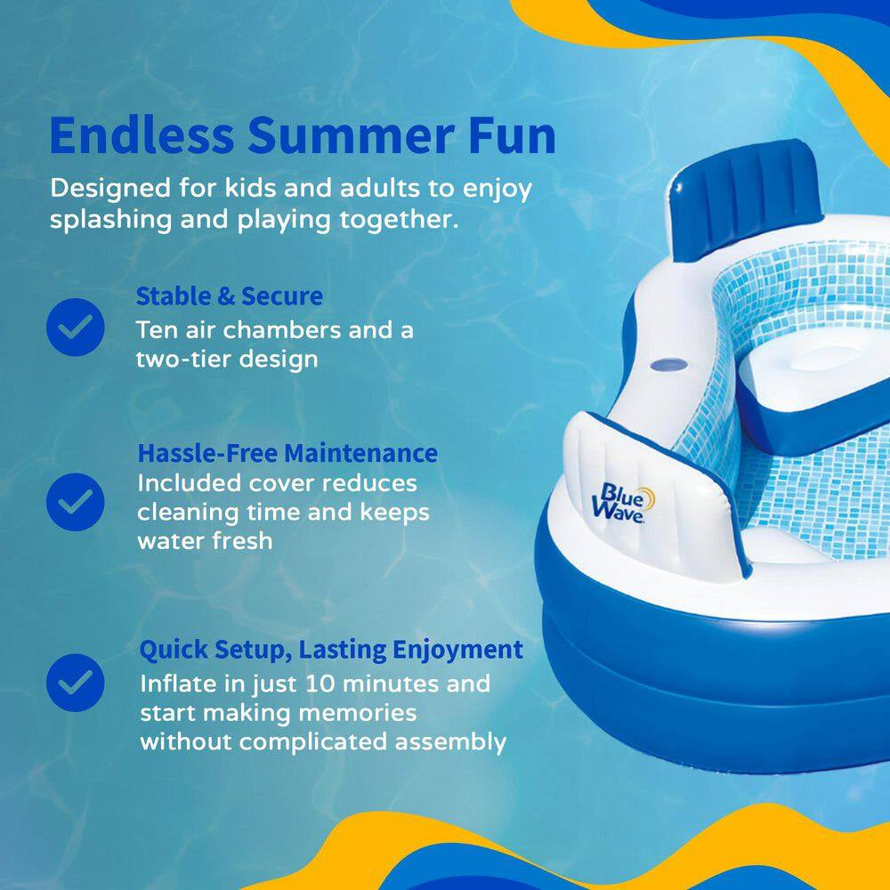 Premier 88 In. X 88 In. Square, 26 In. D Inflatable Pool with Cover
