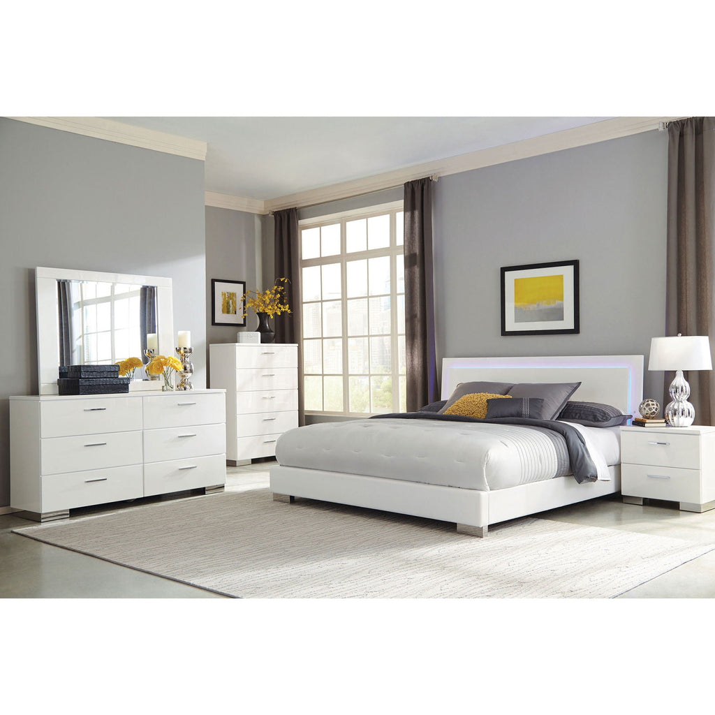 Strick & Bolton - High Gloss Panel Bed With LED Lights