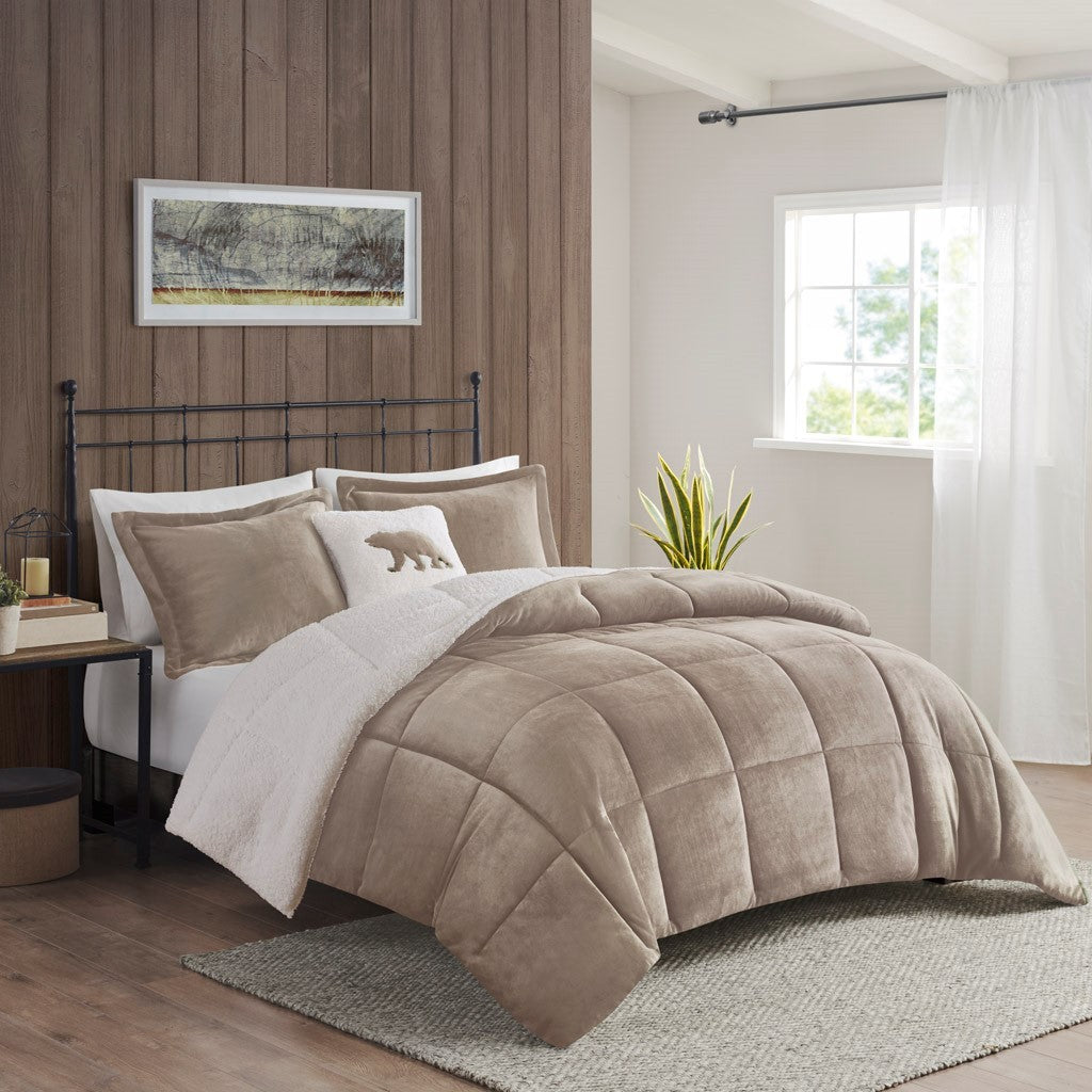 King Plush to Sherpa Down Alternative Comforter Set