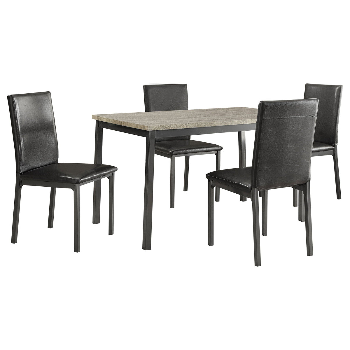Macy - 5 Piece Dining Set - Black