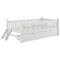 Platform Bed With Guardrail And 2 Drawers