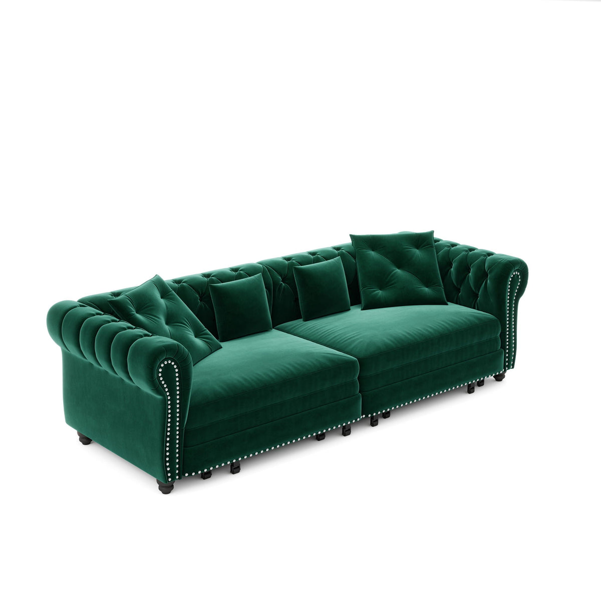 3 In 1 Pull Out Convertible Sleeper Sofa Bed, King Size, Chaise Lounge