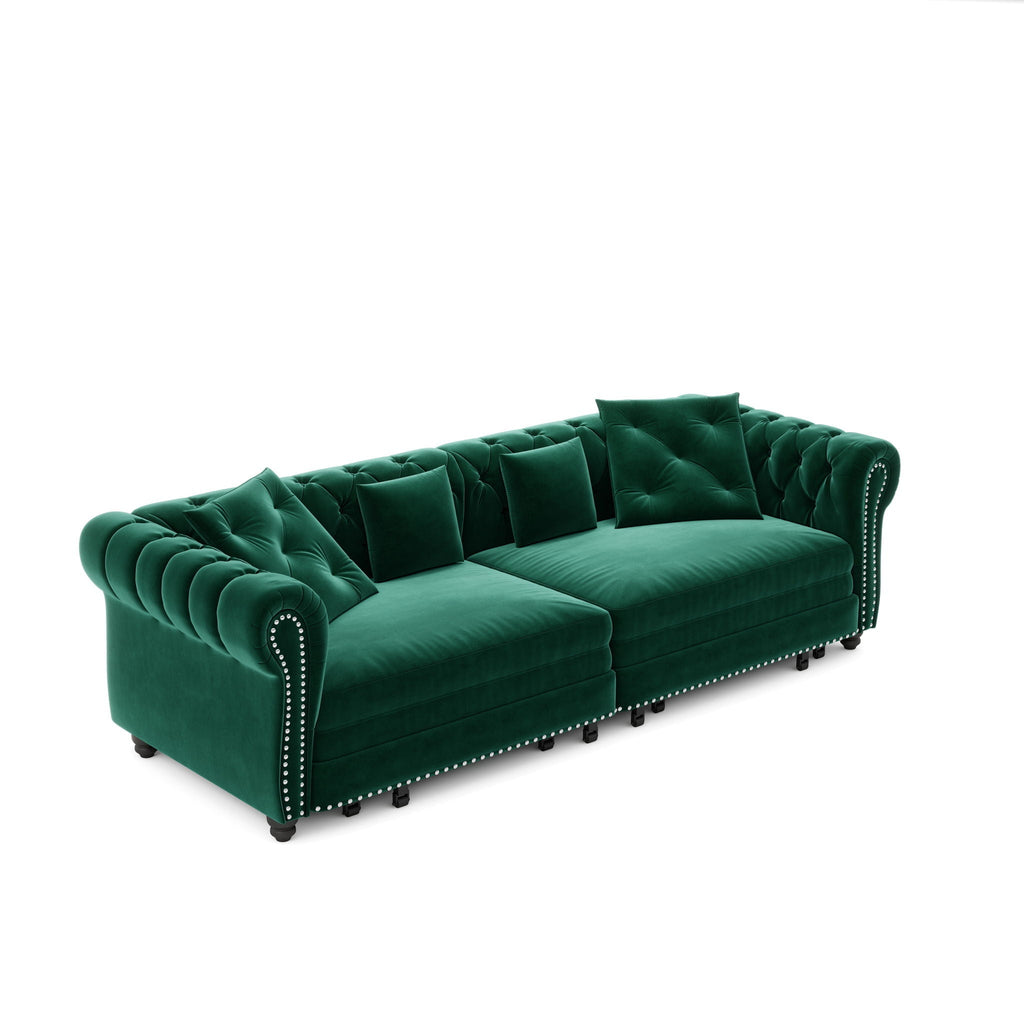 3 In 1 Pull Out Sofa Bed With Movable Ottoman