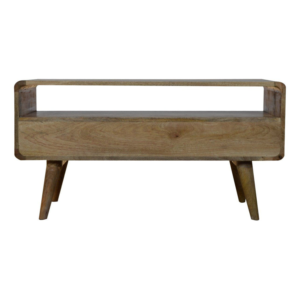 Solid Wood Curved Media Unit