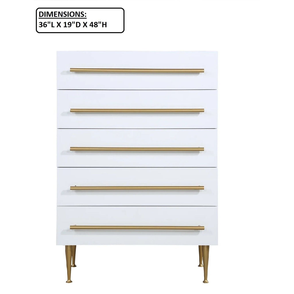 Contemporary 5 Drawer Chest For Bedroom