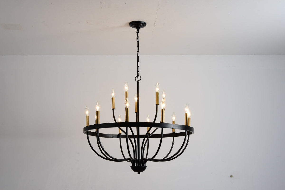 18-Light Industrial Iron Candle Chandelier