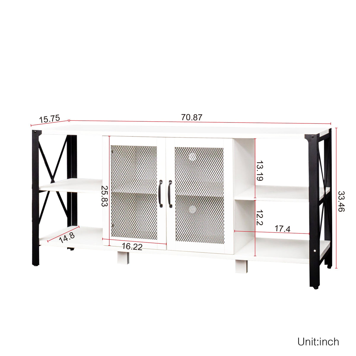Industrial TV Stand for Living Room and Bedroom