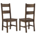 Ladder Back Dining Chairs With Straight Seat (Set of 2) - Brown