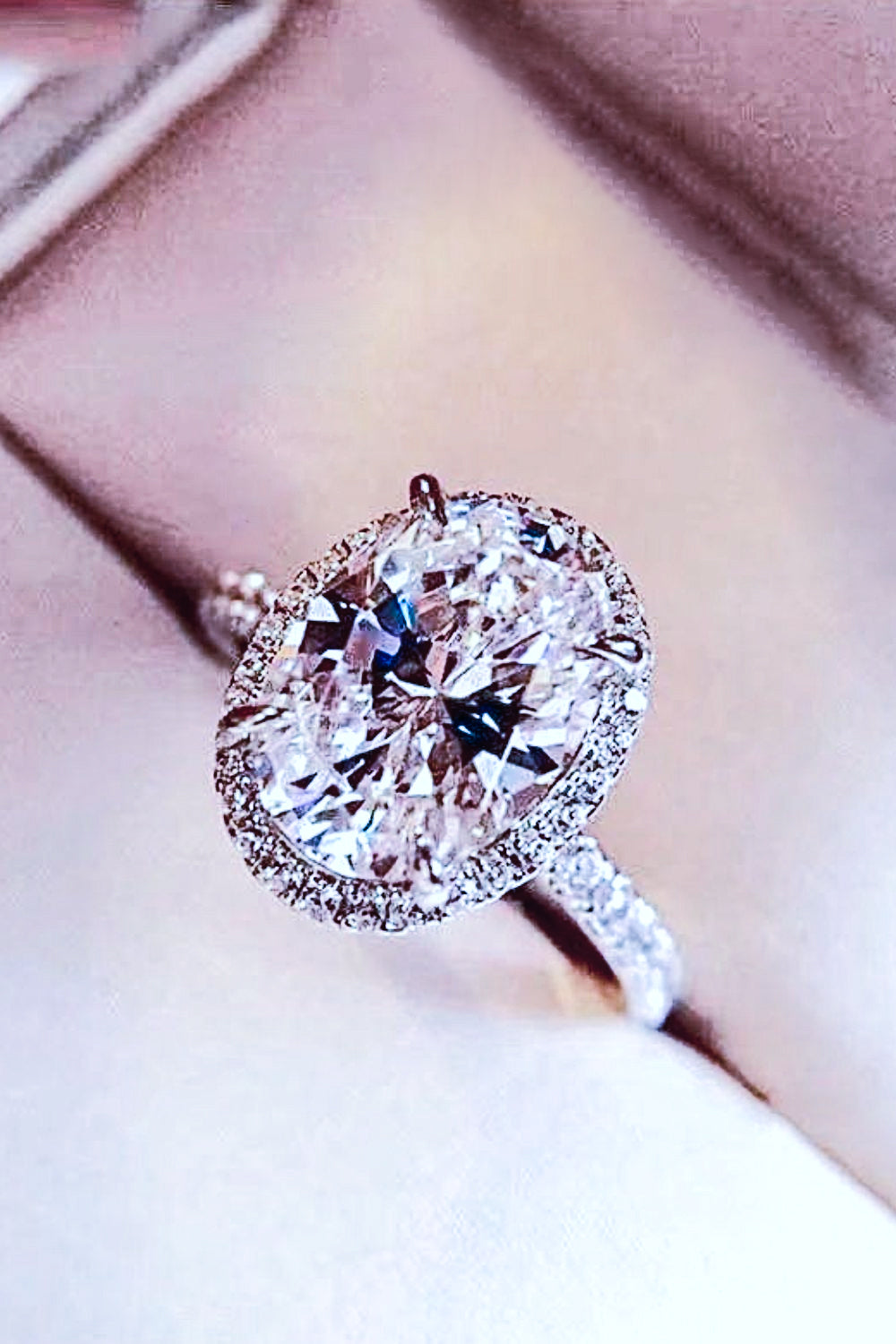 2 Carat Oval-Cut Sparkala™ Ring (Platinum Over Pure Sterling Silver)