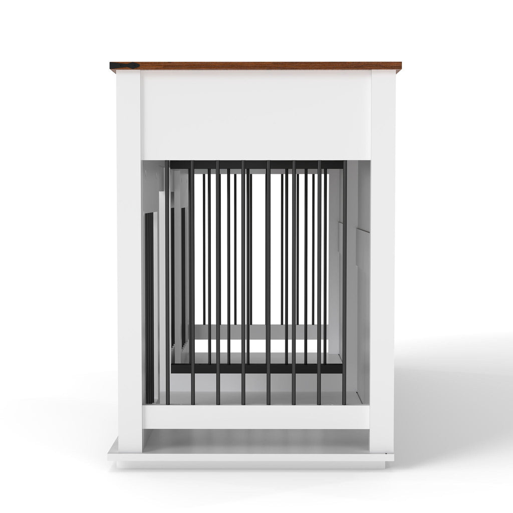 Large Dog Crate, Water Resistant Indoor Pets Furniture Double Dog Crates - Brown White