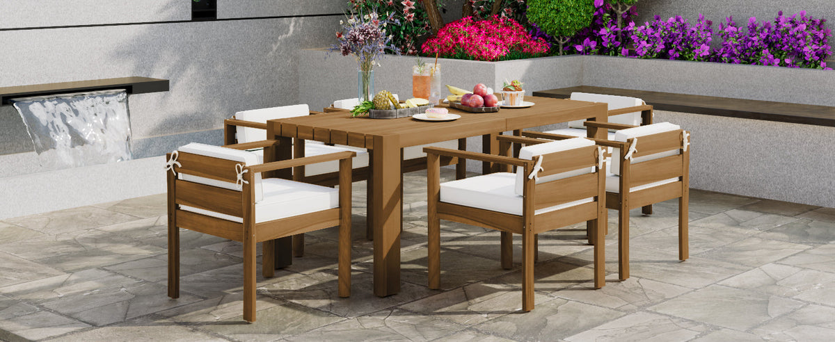 TREXM 7-Piece Patio Dining Table Set for 6