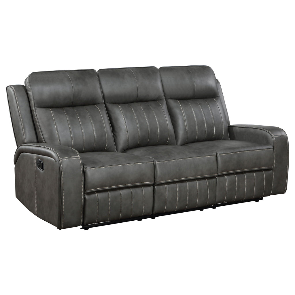Forrest - Motion Reclining Sofa Comfort With Elegant Tufting And Wide Track Arms - Gray