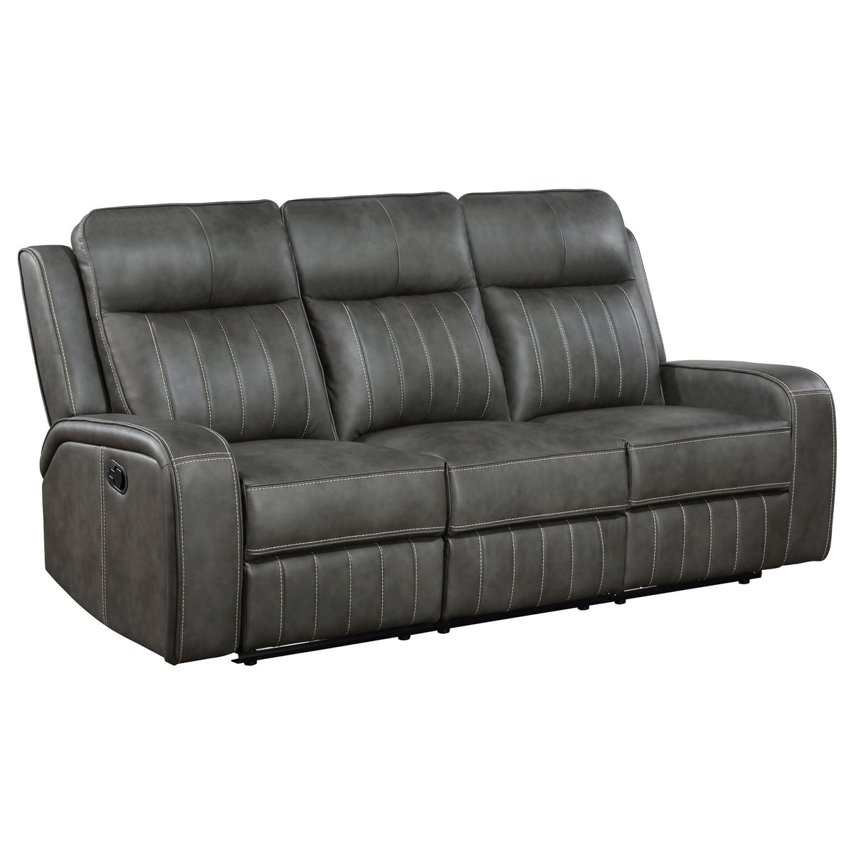 Forrest - Motion Reclining Sofa Comfort With Elegant Tufting And Wide Track Arms - Gray