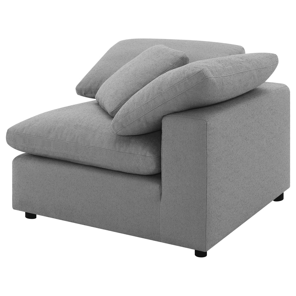 Segoura - 5 Piece Upholstered Modular Sectional With Reclined Back Pillows - Gray