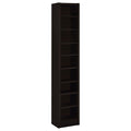Rectangular Bookcase Tall Slim Storage With 9 Shelves - Brown