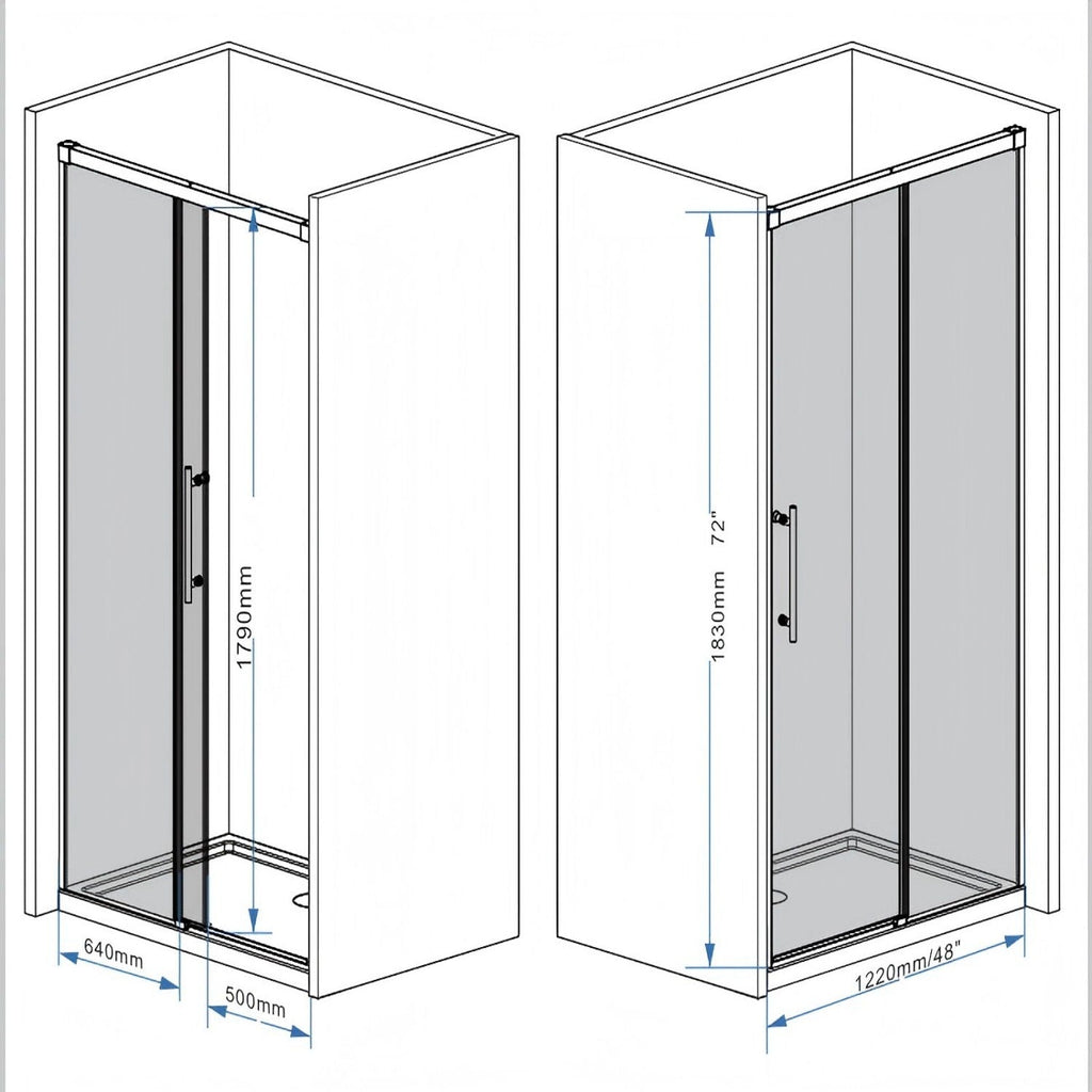 Frameless Single Sliding Shower Door