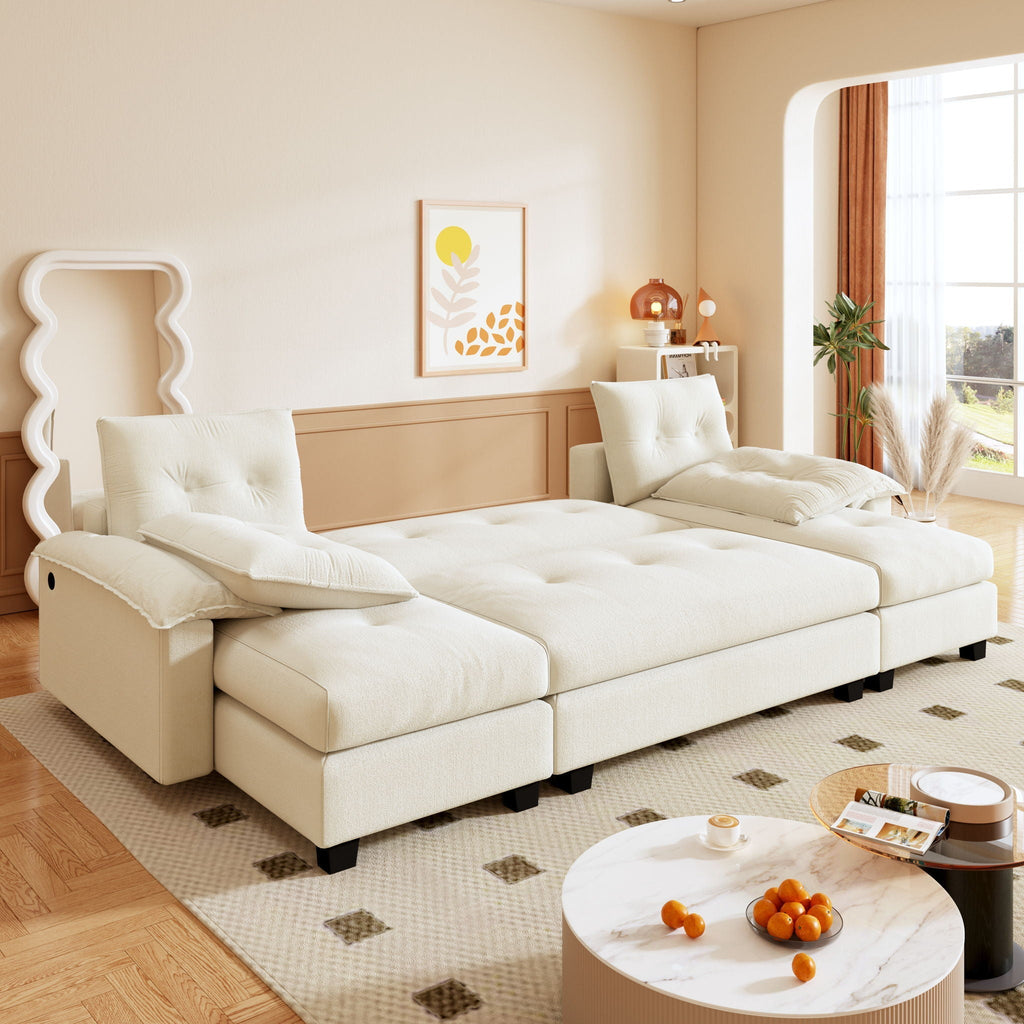 U-Shaped Sleeper Sofa With Pull Out Bed